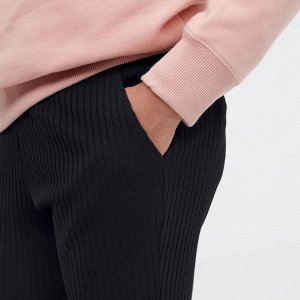 UNIQLO — расклешенные брюки в рубчик для девочки — черные