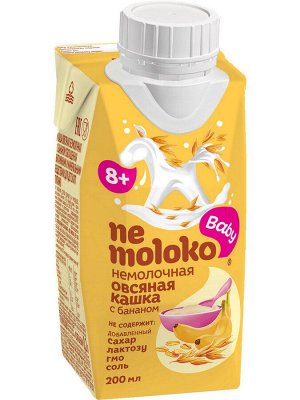 Каша Nemoloko 0,2л б/мол овсяная с бананом и вит. 1х12.