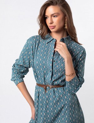 Vilatte Платье-рубашка с ремнем из премиальной вискозы