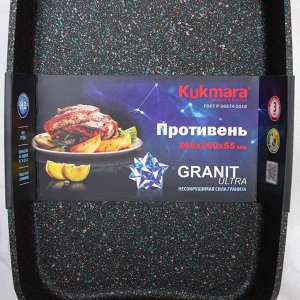 Противень Granit Ultra blue, 36,5?26?5,5 см, антипригарное покрытие, цвет чёрный