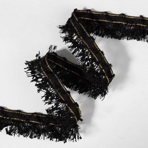 Тесьма декоративная «Твидовая», 35 мм, 5 ± 0,5 м, цвет чёрный