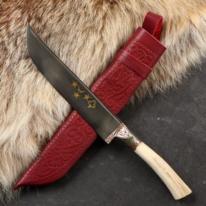 Нож Пчак Шархон - средний, косуля, гарда гравировка, ШХ15