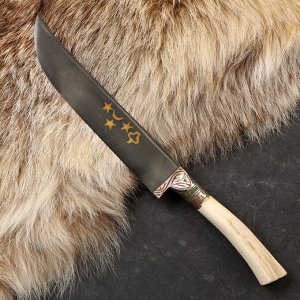 Нож Пчак Шархон - средний, косуля, гарда гравировка, ШХ15