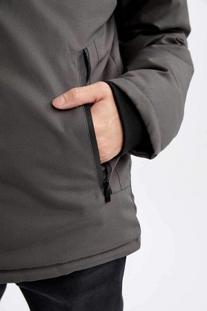 DEFACTO Пальто из искусственного меха с капюшоном стандартного кроя