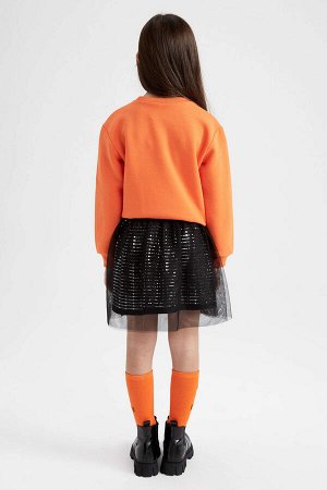 Обычная юбка из тюля на тему Хэллоуина для девочек