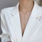 Цепочка в желтом металле с кулоном  палочка