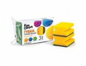 Губка для посуды Fun Clean профильная, 3шт., 6796