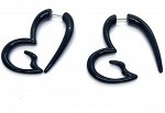 Серьги черные  сердца
