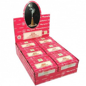 SATYA конусы благовония Rose РОЗА блок 12 шт.