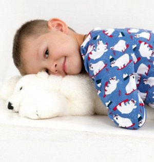 Пижама детская для мальчика с начесом хлопок БЕЛЫЙ МИШКА