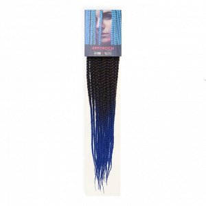 SIM-BRAIDS Афрокосы, 60 см, 18 прядей (CE), цвет каштановый/синий(#FR-19)