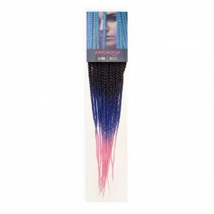 SIM-BRAIDS Афрокосы, 60 см, 18 прядей (CE), цвет русый/светло-розовый/голубой(#FR-33)