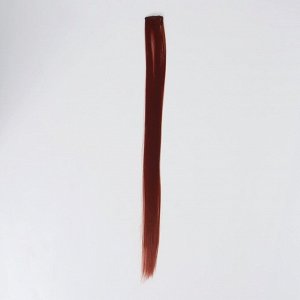 СИМА-ЛЕНД Локон накладной, прямой волос, на заколке, 50 см, 5 гр, цвет рыжий