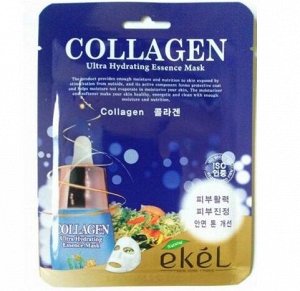 Ekel Mask Pack Collagen Ампульная тканевая маска с коллагеном для упругости кожи 25мл