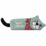 Пенал - косметичка Alingar, ПВХ, молния, 230х95х35 мм, &quot;Super star dog&quot;, зеленый