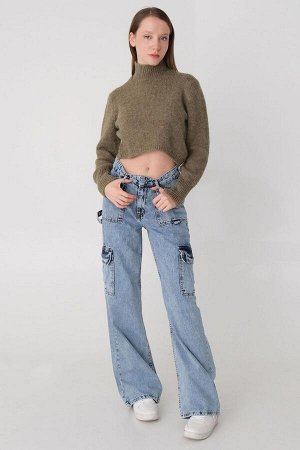 Широкие джинсы Snow Cut с высокой талией и боковыми карманами
