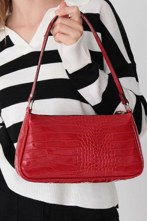 Addax Красная сумка на ремешке с текстурой под крокодила