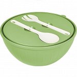 Салатник, 5 л, с крышкой и приборами, пластик, фисташка, SUGAR&amp;SPICE Vanilla
