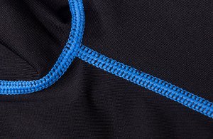 Комплект спортивный детский для мальчика (лонгслив, шорты и леггинсы) утепленный, цвет черный/синий