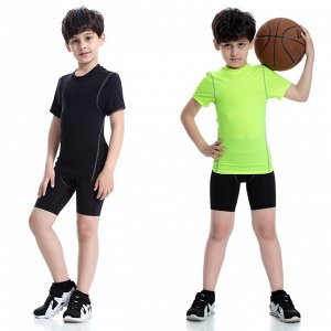 Футболка спортивная детская для мальчика, цвет черный