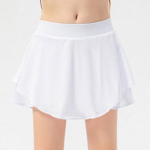 Детская спортивная юбка-шорты, цвет белый
