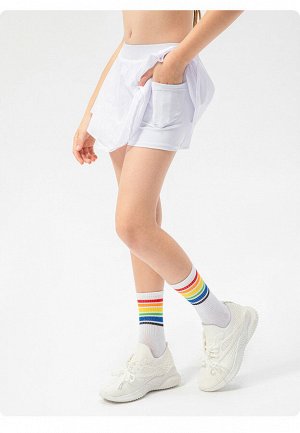 Детская спортивная юбка-шорты, цвет белый