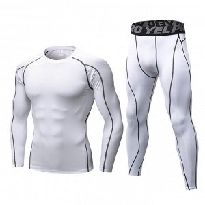 Комплект спортивный мужской (леггинсы и лонгслив), цвет белый