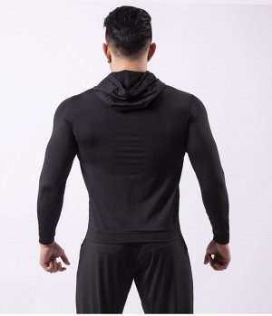Кофта спортивная мужская на молнии, цвет черный
