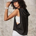 Жилетка спортивная женская &quot;сетка&quot; с капюшоном, цвет черный