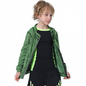 Кофта спортивная на молнии детская для мальчика, цвет зеленый