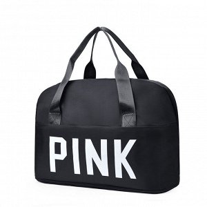 Спортивная сумка текстильная с надписью, цвет черный