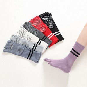 Носки для йоги женские с раздельными пальцами, цвет черный