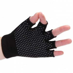 Перчатки для тренировок с открытыми пальцами, цвет черный