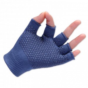 Перчатки для тренировок с открытыми пальцами, цвет синий