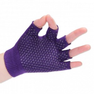 Перчатки для тренировок с открытыми пальцами, цвет фиолетовый