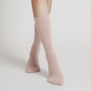 Носки спортивные женские удлиненные, цвет пудровый