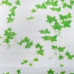 Самоклеющаяся панель для стен, водонепроницаемая, Белый кирпич с листьями,  70x77x0,4 см