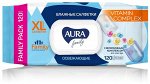Влажные салфетки Aura Family освеж.размерXL д/всей семьи с витамин.комплекс.big-pack с крышкой120шт