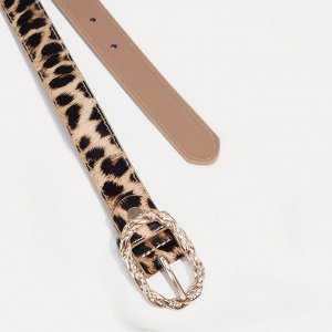 Ремень женский, ширина 2,5 см, винт, пряжка метал, цвет леопард