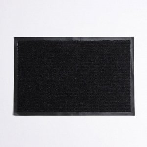 Коврик влаговпитывающий придверный с окантовкой Доляна «Стандарт», 40x60 см, цвет чёрный