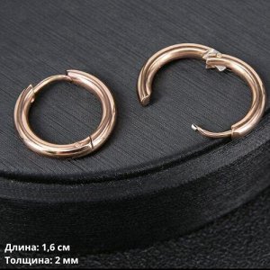 Серьги кольца сталь, для обычного ношения и для подвесок, цвет золотистый, 905075, арт.706.674