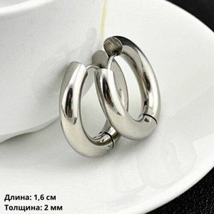 Серьги кольца сталь, для обычного ношения и для подвесок, цвет серебристый, 905075, арт.706.675