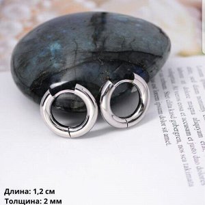 Серьги кольца сталь, для обычного ношения и для подвесок, цвет серебристый, 905075, арт.706.676