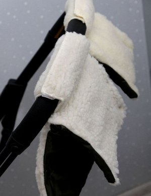Муфты-рукавицы раздельные для коляски 2 штуки (меховая) цвет Серый