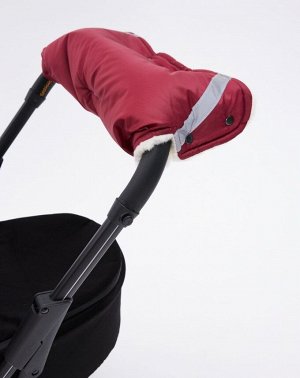 Муфта для коляски (меховая) цвет Красный(бордовый)