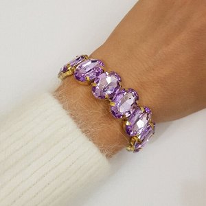 Браслет на руку, цвет золотистый, камень фиолетовый переливающийся, 37709, арт.706.698