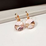 Серьги коллекция &quot;Дубай&quot; покрытие позолота, камень светло-розовый переливающийся, 371214, арт. 847.184