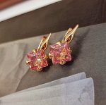 Серьги коллекция &quot;Дубай&quot; покрытие позолота, камень розовый блестящий , 131226, арт. 847.201