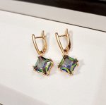 Серьги коллекция &quot;Дубай&quot; покрытие позолота, камень переливающийся, 241227, арт. 847.302