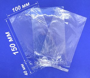TAIGA Пакет фасовочный 100х150мм(+40к), 25 мкр, СРР (клеевой клапан) 1*100шт.